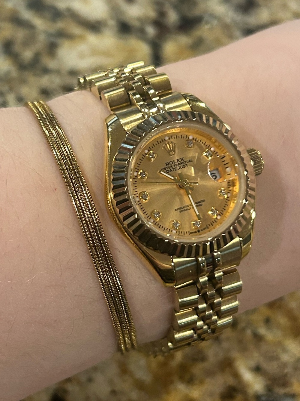28mm Gold Dial Watch